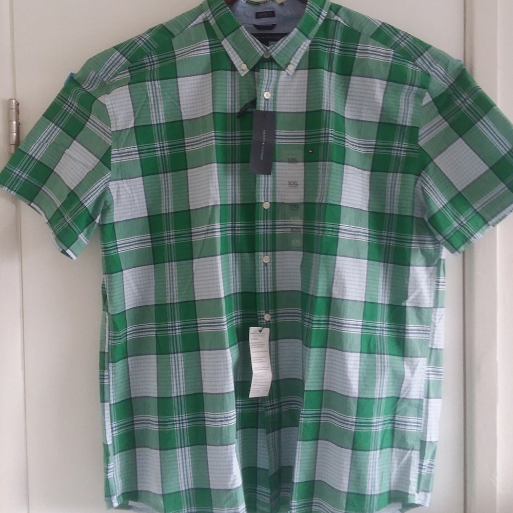 New Tommy Hilfiger 2XL Casual Button down plaid